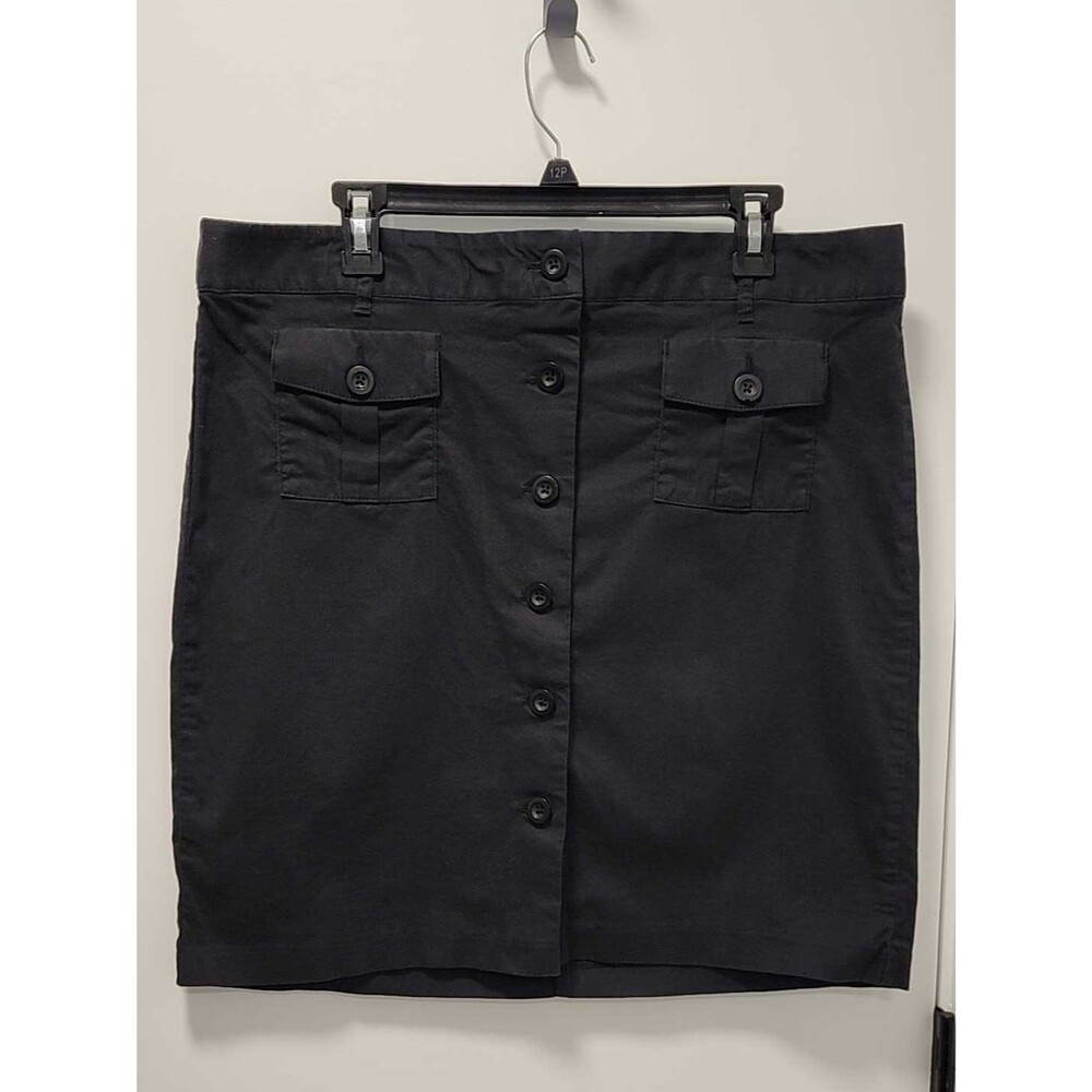 Body Active Design Classic Black Button-Front Pencil Skirt